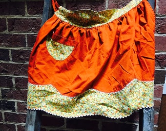 Vintage orange and yellow Apron