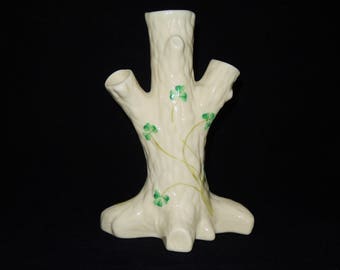 Belleek Tree Trunk Bud Vase, 6th Mark