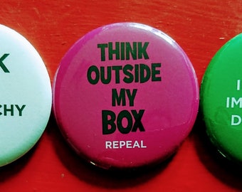 Three pack of EXTRA LARGE Pro Repeal badges.