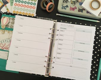 Undated Weekly Planner - Printable Weekly Planner - Printable Planner A5 - A5 Planner Inserts - Planner Inserts Printable - INSTANT DOWNLOAD