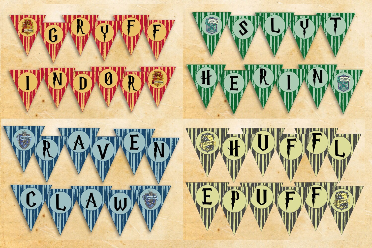 Harry Potter bunting party printables Harry Potter party
