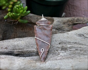 LARGE Stone Arrowhead Jewelry - Bohemian Jewelry - Boho Chic Gypsy Necklace - Arrowhead Necklace - Stone Necklace for Hippies - Boho Jewelry