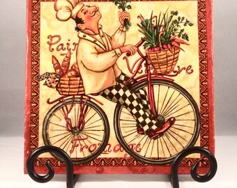 Delivery Chef on Bike Trivet (Hot Plate Holder)