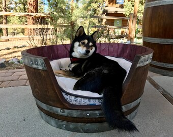 Wine Barrel Dog Bed