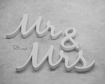 Wedding Sign MR & MRS, Wooden letters table decor, Wedding gift
