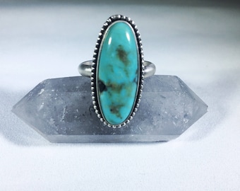 Turquoise + Sterling Silver Ring - Size 9.5
