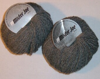 2 skeins Yarn Wool Polyester Acrylic Gray