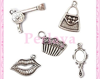 Mix of 25 charms silver metal fashion REF130 themed