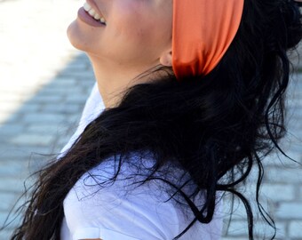 Orange Headband, Women headband, Wide Headband, Workout Headband, Fabric Headband, Headbands for Women, Girls Headband, Adult Headband