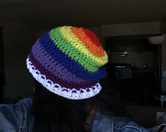 Rainbow Slouchy Beanie