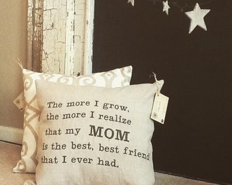 My Mom, My Best Friend - Embroidered Accent Pillow