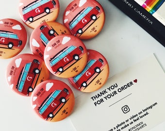 Road Trip Button x 2 (Trip, instagram, tumblr, pinterest)