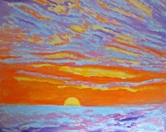 Pen Ink Drawing Abstract Sunrise Original Ink Drawing 