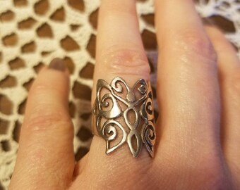 Vintage Sterling Silver Butterfly Ring, Size 4 1/4