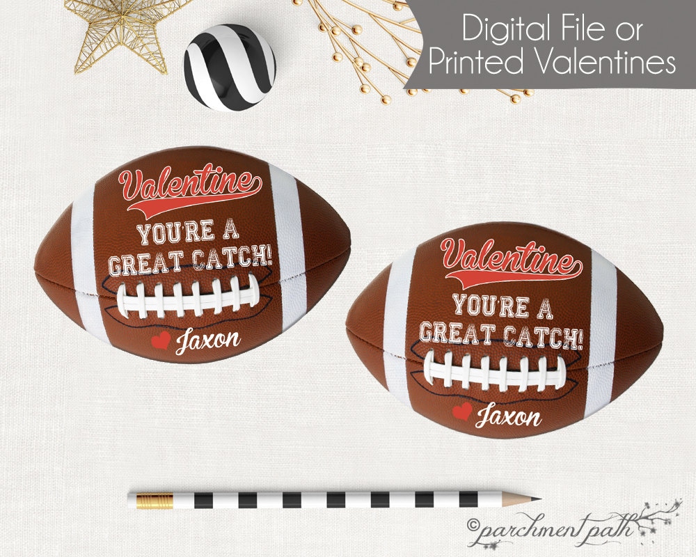 Football Valentines You re A Great Catch Valentine Tags