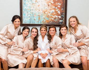 Embroidered Bridesmaid Robes with Titles Bridal Party Robes