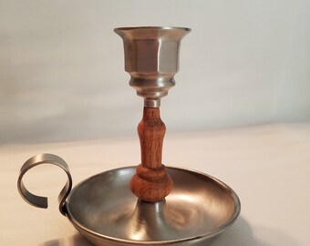 Hand Turned Candle Holder with Handle