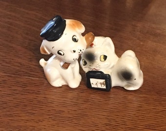 Salt and Pepper Shaker | Vintage | Japan | Dog and Cat