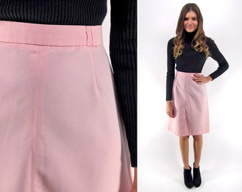 70s High-Waist A-line Skirt, Pink Skirt, Vintage Mod Skirt, Pinky Dream Skirt Δ size: sm