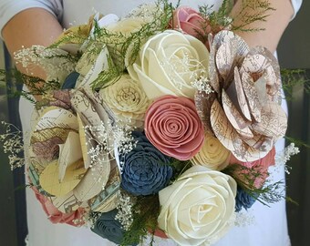Sola wood bouquet, travel bouquet, map flower, paper flower, adventure bouquet, wanderlust bouquet, vintage flowers, old world gift