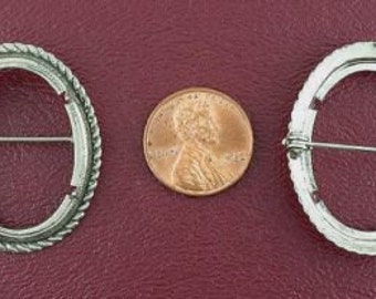 silver plated 30x22 antique rope cabochon pin mounting
