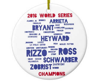 Chicago Cubs Players World Series Ornament