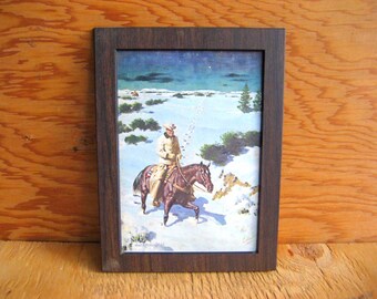 Vintage western. portrait cowboy. southwestern art. home decor. office decor. ranch decor.
