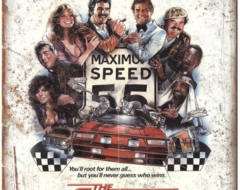 The Cannonball Run Movie Poster 10" x 7" Retro Look Metal Sign