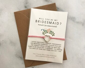 BRIDESMAID Definition Charm Bracelet Set | Bridesmaid Proposal