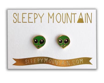 Alien Emoji Earrings - Alien Studs