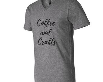 Coffee and Crafts V-Neck T-Shirt