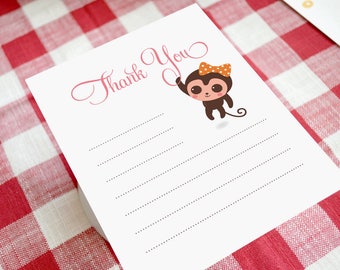 Littel Monkey Thank You Card - Note Card