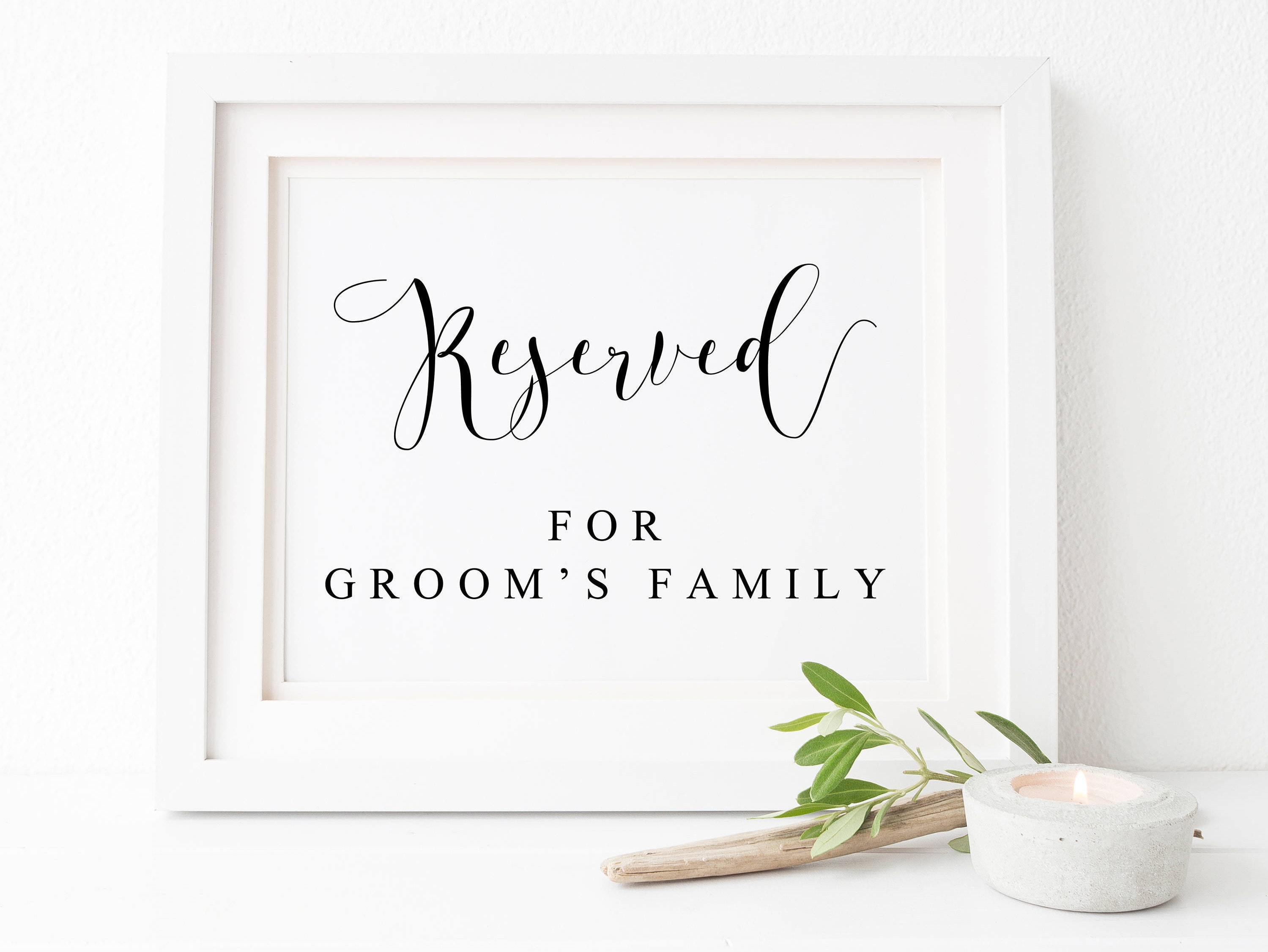 Reserved For Groom's Family Sign-Reserved Sign-Reserved