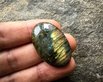 Labradorite Cabochon Oval stone Macrame micro-macrame jewelry supplies L-18