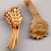 Set of 6 JHB Wood Buttons Natural Wheat Novelty 7/16 in X 15/16" or 11 X 24 mm lykn9055