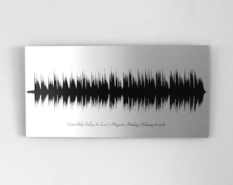 10 Year Anniversary Gift for Women, Tin Anniversary Gift, for Her, Voice Art / Song Sound Wave Art, 10th Anniversary Gifts for Men, for Him