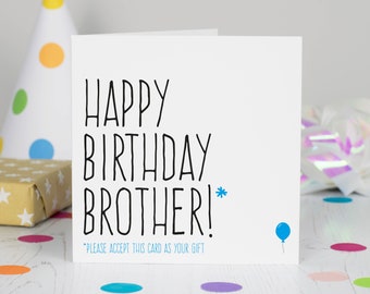 BROTHER BIRTHDAY CARD Grey and Black Happy Birthday Brother