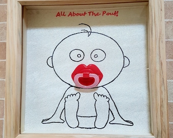All About The Pout! 3D box frame, Baby Girl Gift (Can be personalised)