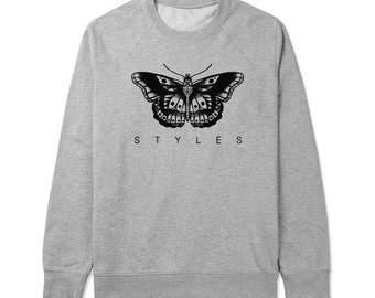 Styles Butterfly Tattoo - Gray/White Unisex Sweater - SWEATER-039