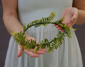 Greenery crown, flower crown wedding, greenery wedding crown, fern crown, flower crown adult
