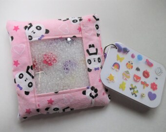 Panada bear busy bag, fine motor development, Fidget toy, quiet activity, sensory toy