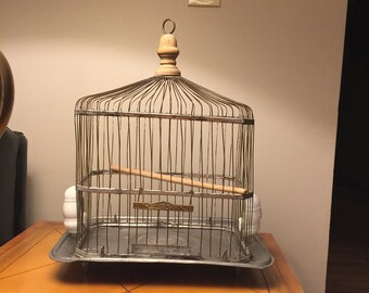 Hendryx Bird Cage with original Perches (c. 1910)