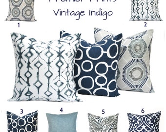 Indigo Blue Navy Gray White Pillow, Throw Pillow, Pillow, Home decor, Decorative Pillow, Accent Pillow, Navy pillow, Home decor