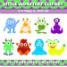 Little Monsters Clipart Instant Download Printable Art