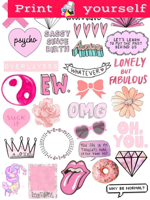 set 12 mockup printable tumblr stickers stickers set of