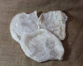 Undyed Silk Hankies-- Spinning Fiber --Natural Color -- Spinning Silk -- Felting Silk