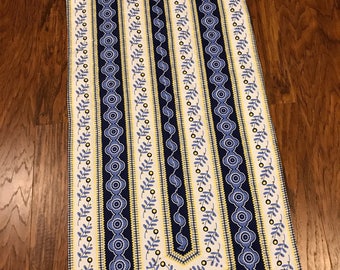 Table Runner, 15.5" x 41", Blue and Yellow table runner