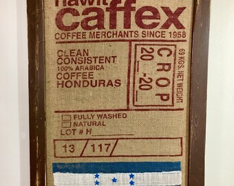 Wall Art - Burlap Coffee Sack Framed - Honduras