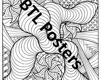 Abstract Printable Colouring Poster 2