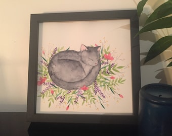 Cat - original watercolor painting